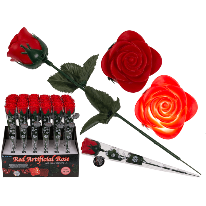 Rote Rose mit farbwechselnder LED (inkl. Batterie)