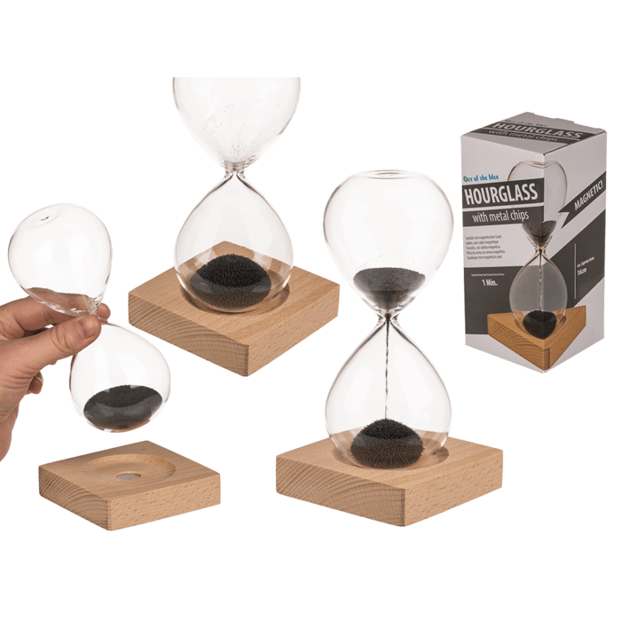 Sandglass, with magnetic sand,