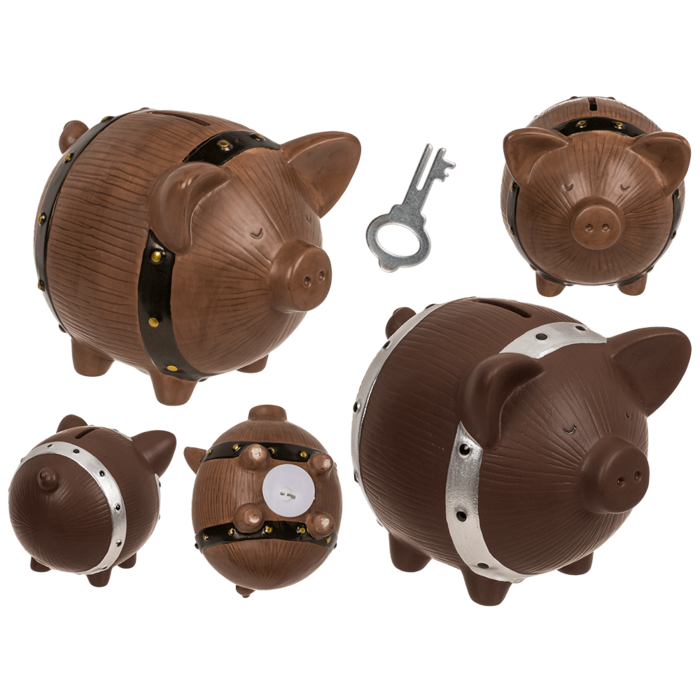 Saving bank, barrel pig, 16 x 12,5 x 13 cm,