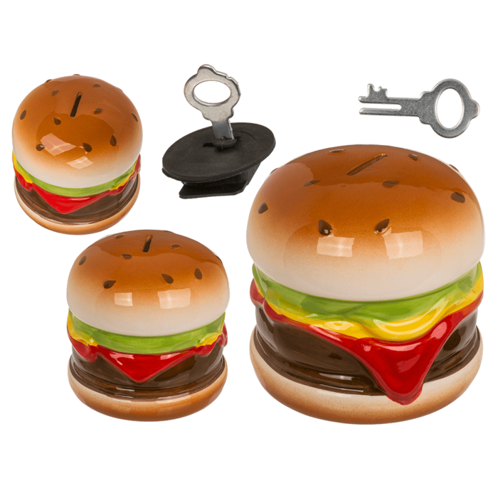 Savings bank with lock, Hamburger,