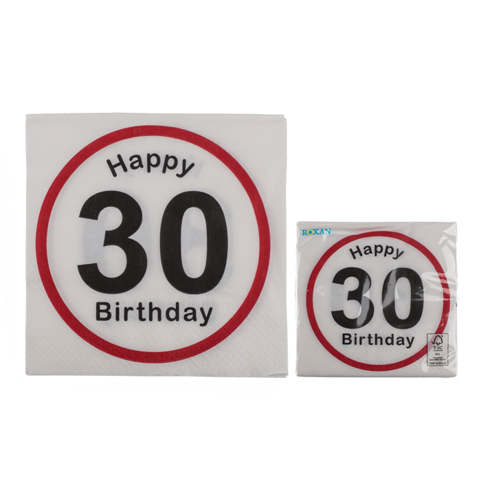 Servilletas de papel, Happy Birthday - 30,