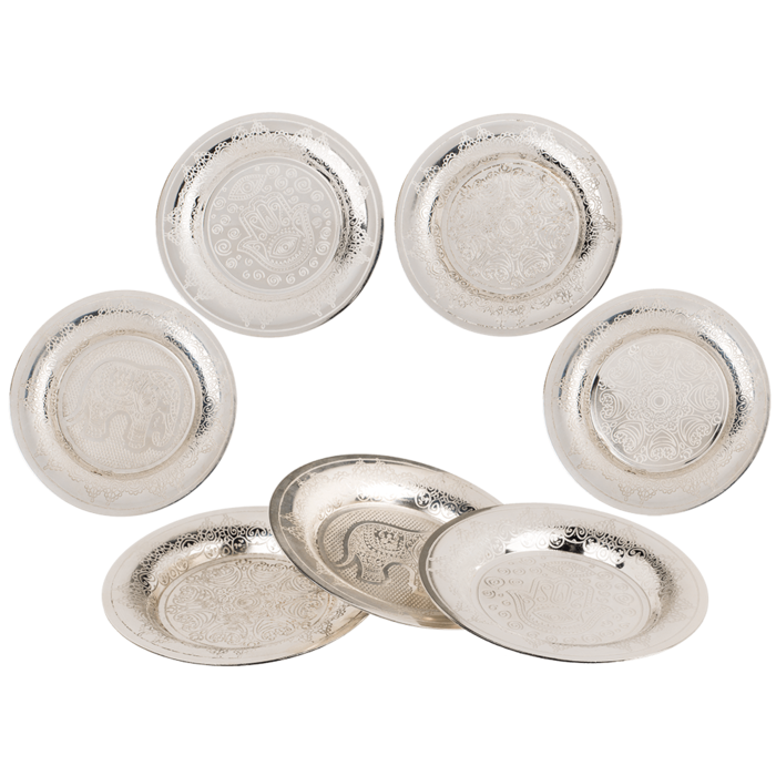 Silver colored stainless steel jewelry plate,