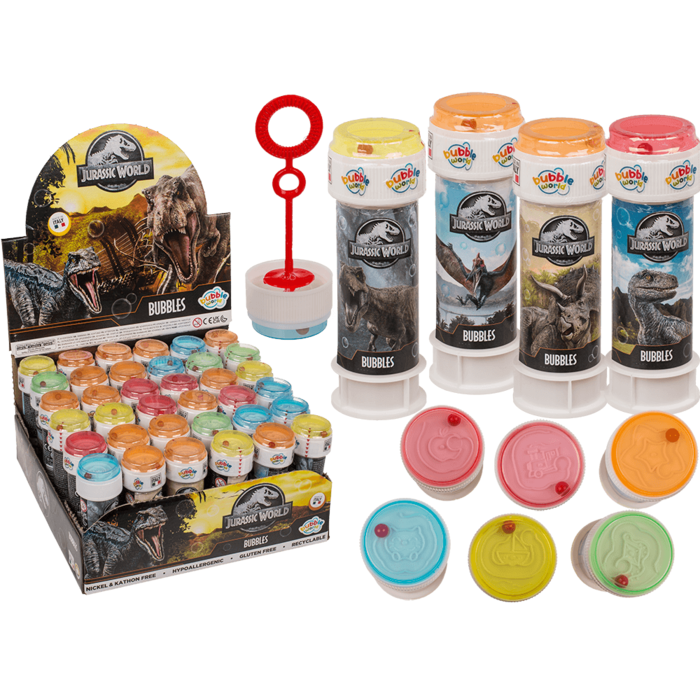 Soap bubbles with puzzle, Jurassic World,