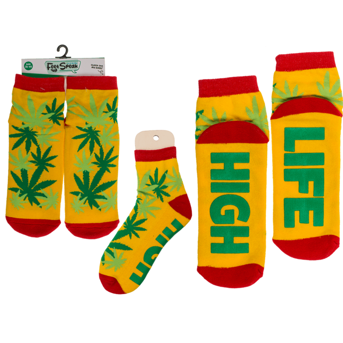 Socks, with ABS sole, High Life, one size,