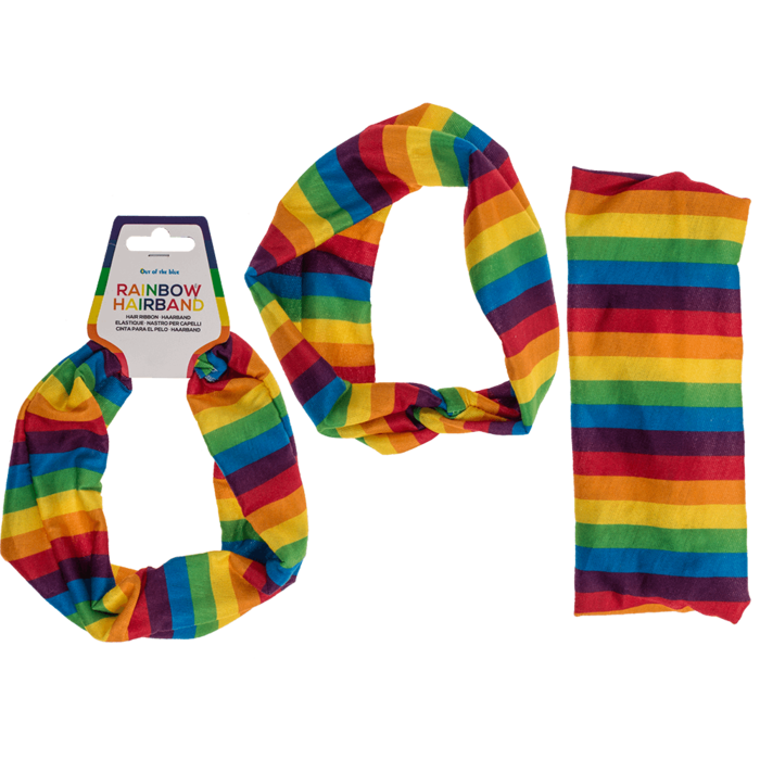 Textile Hair Ribbon, Rainbow,