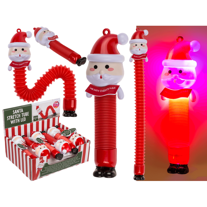 Tuyau intensible, Santa, avec LED, avec 3 piles