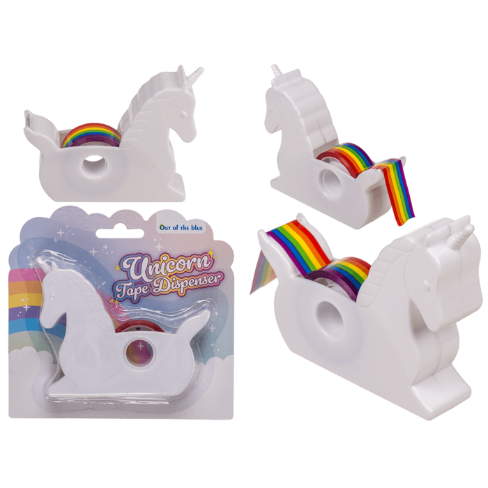 Unicorn Tape Dispenser, with Rainbow tape,