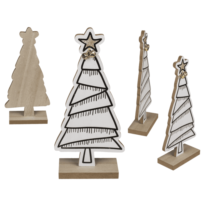 White/black colored wooden tree,