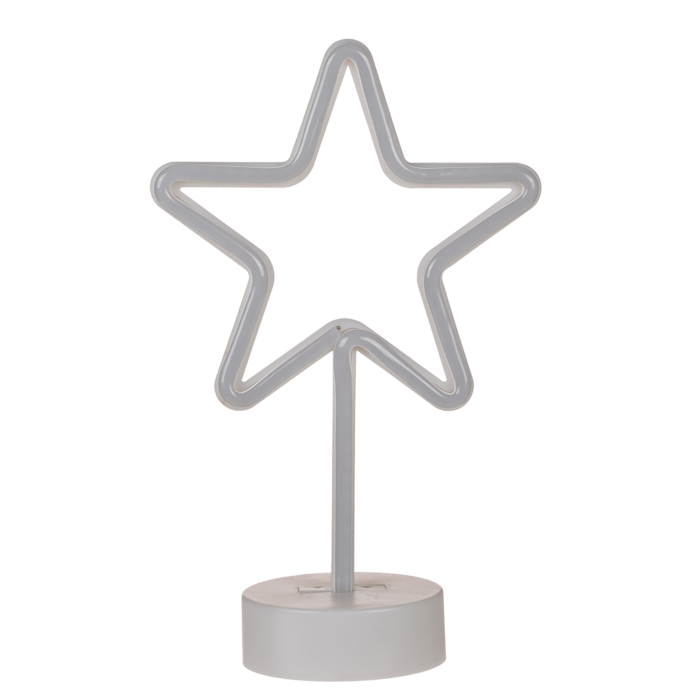 White coloured plastic neon light, Star, [220386] - Out of the blue KG ...