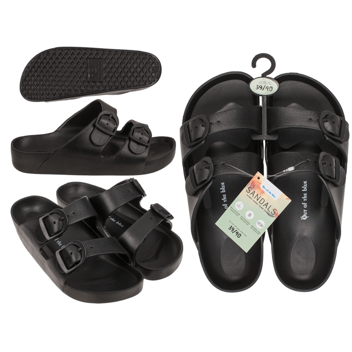 Woman sandals, black, size 39/40,