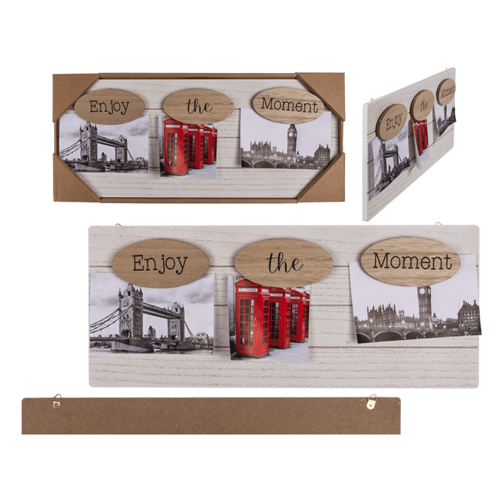 Wooden photo frame, Enjoy the moment,