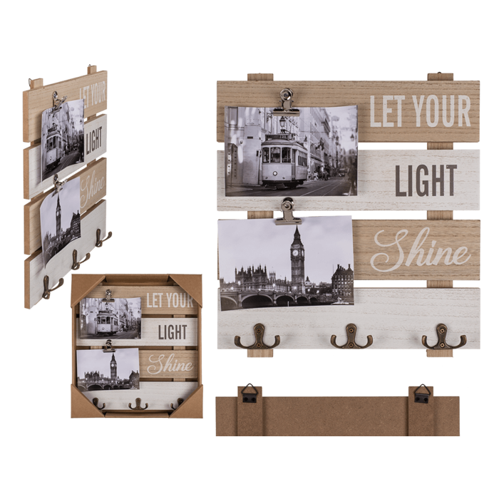 Wooden photo frame, Let your light shine,