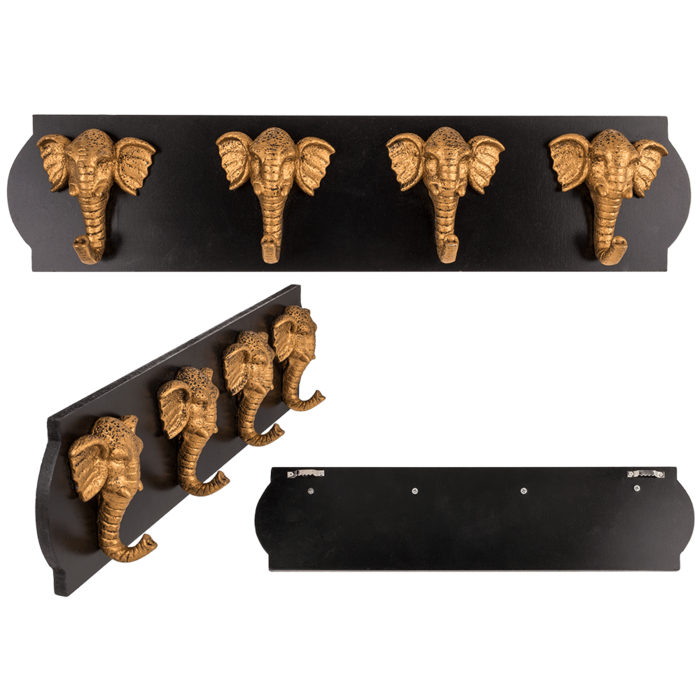 Wooden wardrobe with elephantheads,