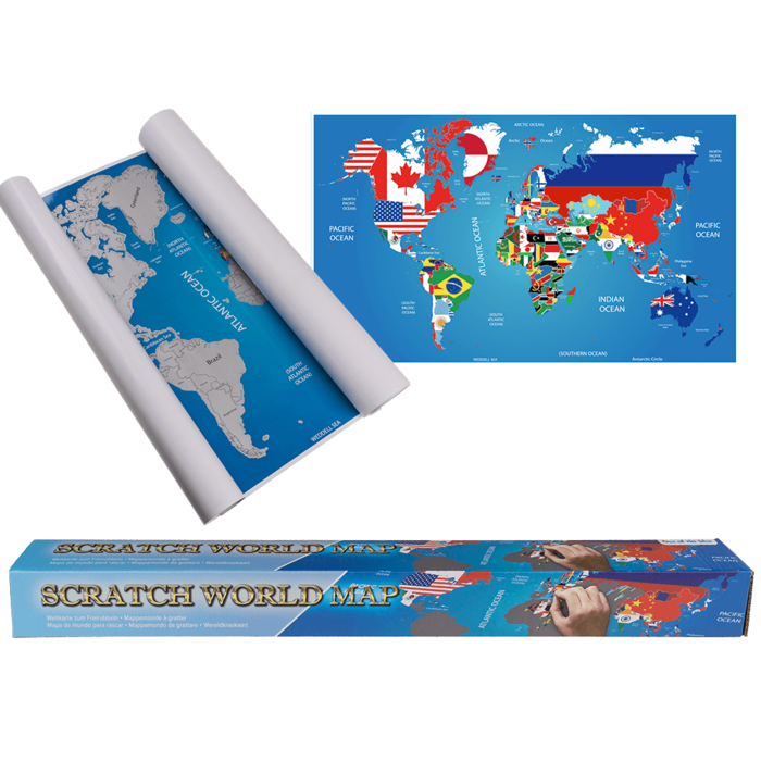 World Map for scratching, flags, [28/2900] - Out of the blue KG -  Online-Shop