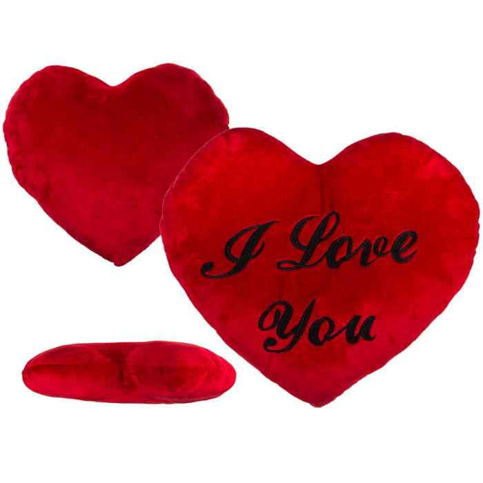 XXL-Coeur rouge en peluche, I love you,