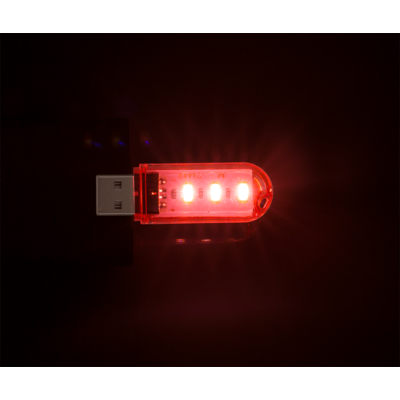 3 LED USB lamp, 6 cm, 4 colours ass.,