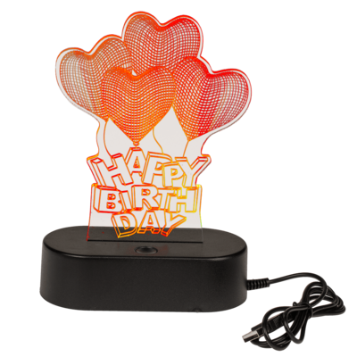 3D-Leuchte, Happy Birthday, ca. 18 x 12 cm,