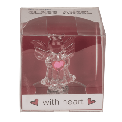 Ángel de cristal con corazón, 5 cm