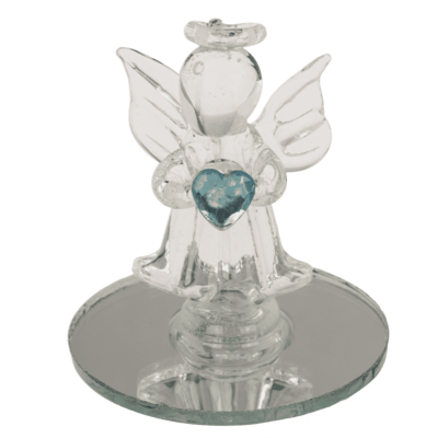 Ángel de cristal con corazón, 5 cm