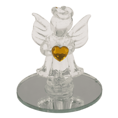 Ángel de cristal con corazón, 5 cm