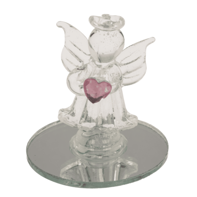 Ángel de cristal con corazón, 5 cm