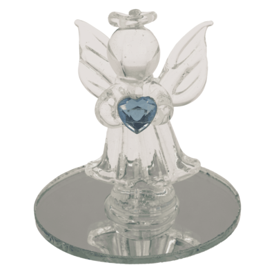 Ángel de cristal con corazón, 5 cm
