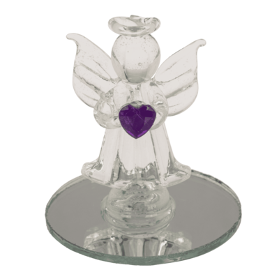 Ángel de cristal con corazón, 5 cm