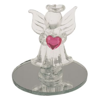 Ángel de cristal con corazón, 5 cm