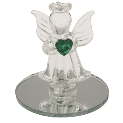 Ángel de cristal con corazón, 5 cm