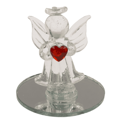 Ángel de cristal con corazón, 5 cm