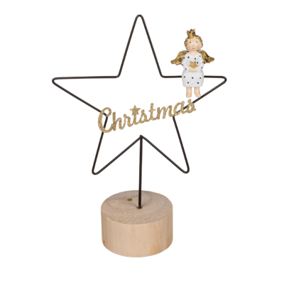 Étoile en métal avec écriture Christmas & Figure