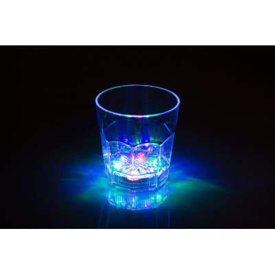 Acryl-Whisky-Glas, 2er Set, mit farbigen LED,