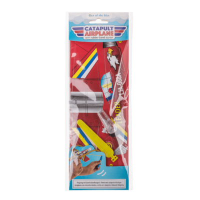 Airplane with rubber band starter,
