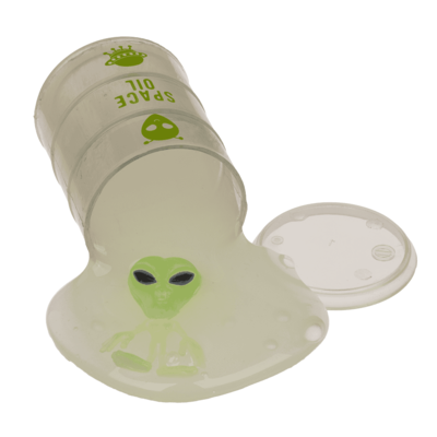 Alien slime with Alien figurine, Glow in the Dark,