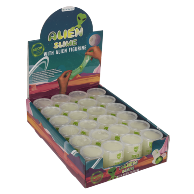 Alien slime with Alien figurine, Glow in the Dark,