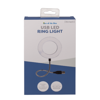 Anello luminoso USB LED, con 3 intensità,