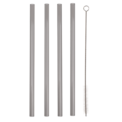 Anthracite colored glass drinking straw