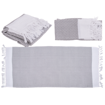 Asciugamano Fouta Hamam Premium grigio/bianco