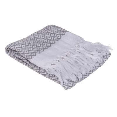Asciugamano Fouta Hamam Premium grigio/bianco,