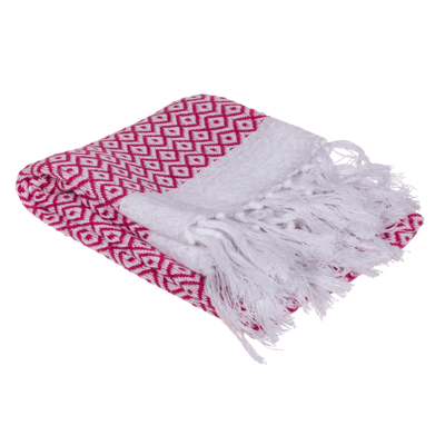 Asciugamano Fouta Hamam Premium rosa/bianco,