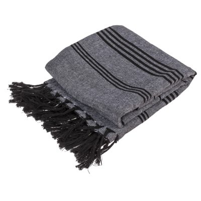 Asciugamano fouta hammam bianco/nero (per sauna