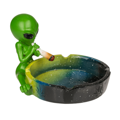 Ashtray, Alien with joint, ca. 15 cm,