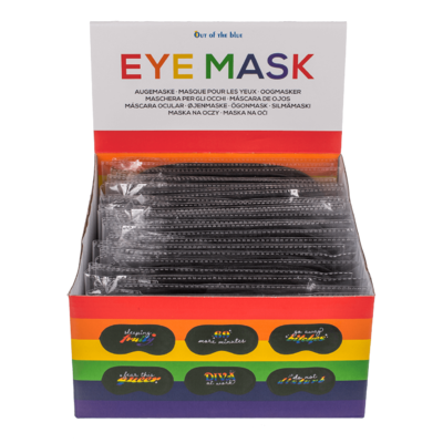 Augenmaske mit englischen Sprüchen, Regenbogen,