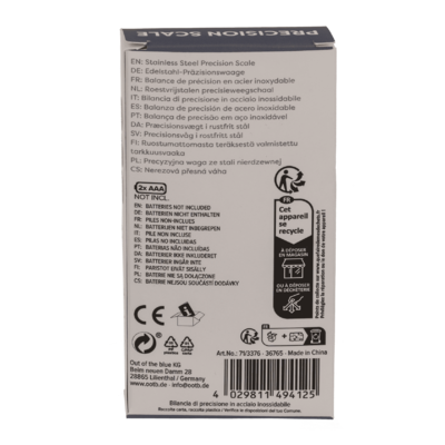 Báscula de precisión de acero inoxidable