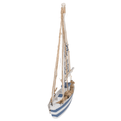 Barca a vela in legno con 7 LED,