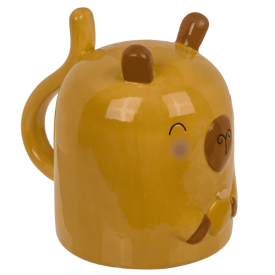 Becher, Capybara, verkehrt herum, 12 x 14 cm,