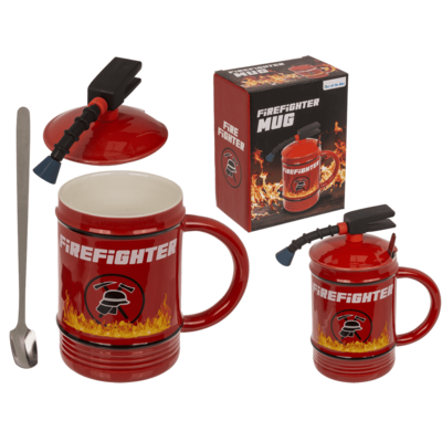 Becher, Fire Fighter, mit Deckel und Löffel,