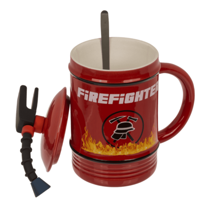 Becher, Fire Fighter, mit Deckel und Löffel,