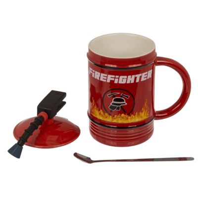 Becher, Fire Fighter, mit Deckel und Löffel,