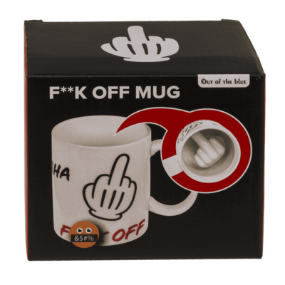 Becher, Fuck off, aus Keramik, 8 x 10 cm,